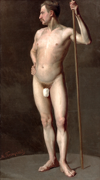 Пестриков М. Натурщик с шестом. 2- половина XIX в. Х., м. 105х60