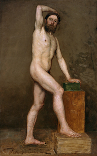 Н. х. (Рейнбальд)  Стоящий натурщик. 2-я половина XIX в. Х., м. 103х65,5