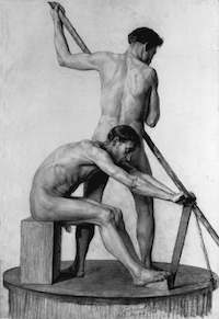 Богданов И. Два натурщика. Россия, 1884. Б., ит. кар. 65х49