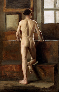 Ватутин. Натурщик со спины. 2-я полоаина XIX в. Х.,м. 60,5х39,5